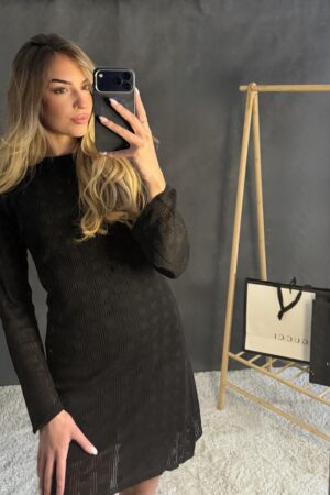 Hačkované šaty KALAR black (0199)