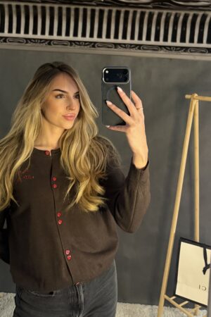 Svetrík HEART brown (0645)